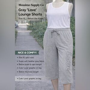 Mossimo‎ Supply Co. light gray LOVE crop joggers size XL - barely worn
